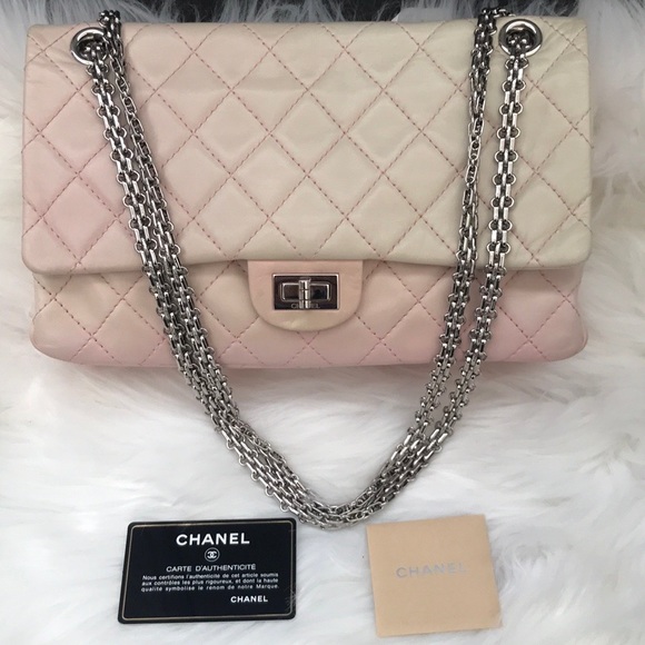 💞 CHANEL 💞 BARBIE OMBRE 2.55 DOUBLE FLAP QUILTED - Picture 4 of 16